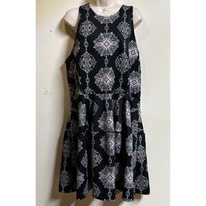 Mossimo Women's Dress Sleeveless Size XXL Floral Black Knee Length A-Line